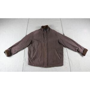Polo Ralph Lauren Jacket Mens L Brown Bomber Corduroy Collar Vintage